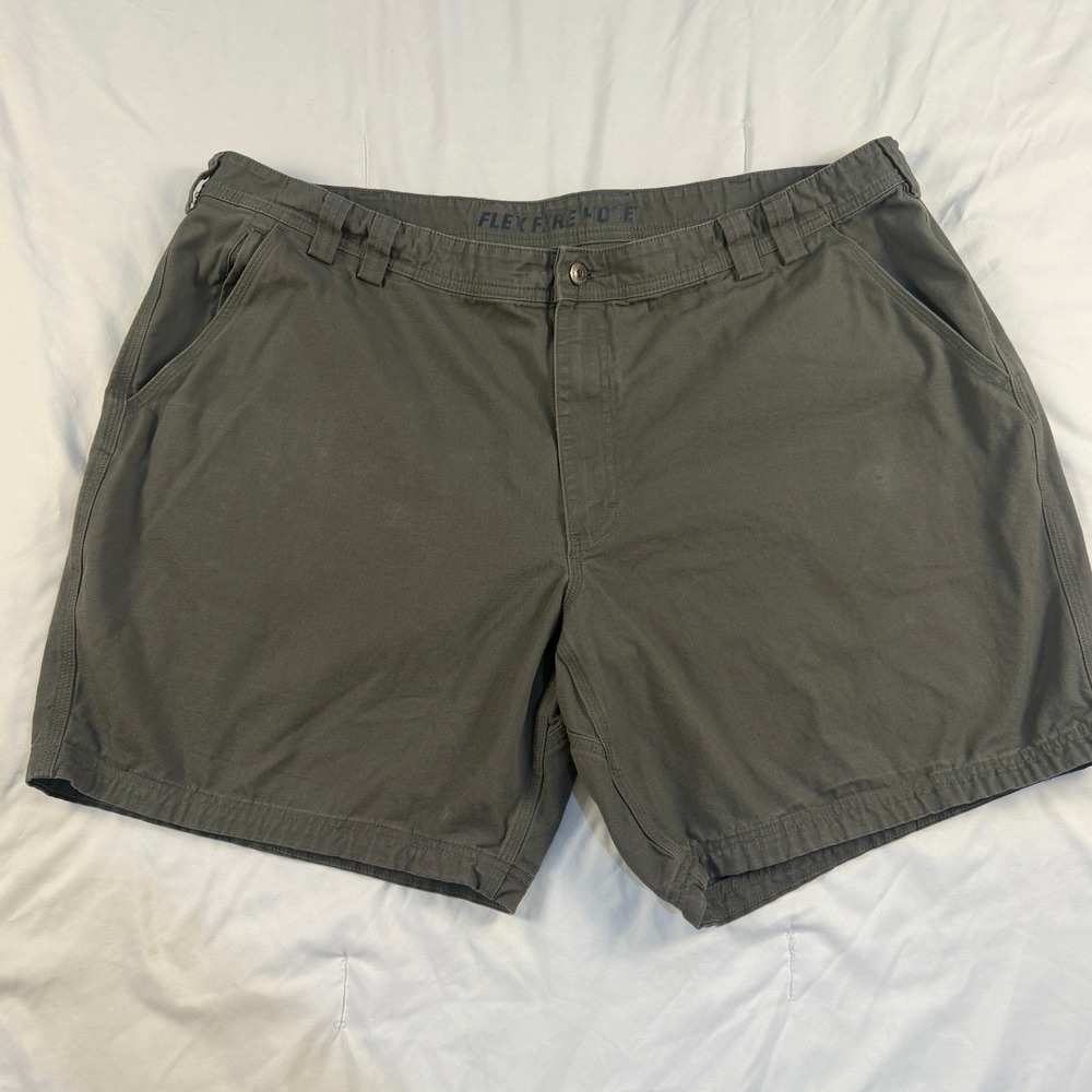 Duluth Trading Co Flex Fire Hose Relaxed Cargo Shorts Mens 44 Thatch Green 9"